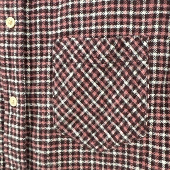 J CREW Classic Flannel Button Up Shirt Women S Prairie Check Red Collared Pocket - Picture 6 of 12